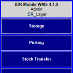 IDR Lager Mobil: englische Benutzeroberfläche